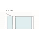 ALFA LINE II Chrom 115 Grape Sprchové dveře jednokřídlé s pevnými stěnami v rovině