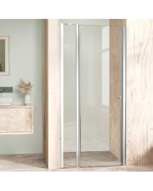 ALFA LINE Chrom 135 Čiré Sprchové dveře jednokřídlé s pevnou stěnou v rovině (85+50)