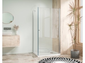 ALFA ROCKY 90x90 Chrom/Čiré Čtvercový sprchový kout s mramorovou vaničkou