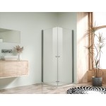 Sprchová zástěna 90x85, oboustranně otevírací, čirá, chrom -  ALFA DUE