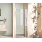 ALFA-V LINE Chrom 110 Čiré Sprchové dveře jednokřídlé s pevnou stěnou v rovině (95+20)