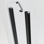 Sprchová zástěna 105x85, obdélníková, čirá, černá (60+30/80+30) - ALFA LINE DUE