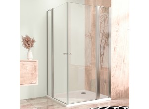 Sprchová zástěna 100x80, obdélníková, čirá, chrom (75+30/65+20) - ALFA LINE DUE