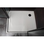 Sprchová zástěna 125x105, obdélníková, čirá, černá (80+50/60+50) - ALFA LINE DUE