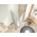 Sprchová zástěna 120x100, obdélníková, grape, chrom (85+40/65+40) - ALFA LINE DUE