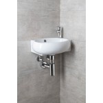 RIBERA keramické umývátko rohové 43x28,5 cm, otvor pro baterii vpravo, bílá