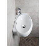 RIBERA keramické umývátko rohové 43x28,5 cm, otvor pro baterii vpravo, bílá