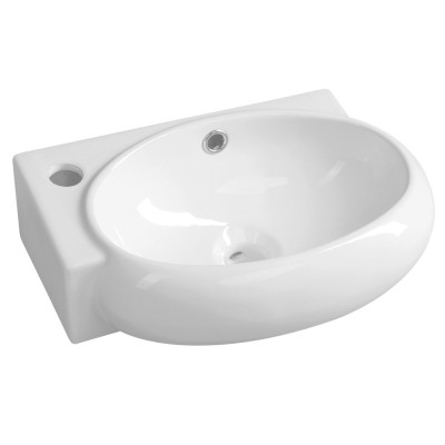 RIBERA keramické umývátko rohové 43x28,5 cm, otvor pro baterii vlevo, bílá