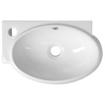 RIBERA keramické umývátko rohové 43x28,5 cm, otvor pro baterii vlevo, bílá