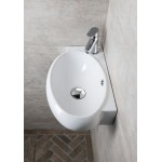 RIBERA keramické umývátko rohové 43x28,5 cm, otvor pro baterii vlevo, bílá