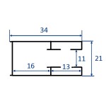A+W Chrom Stěnový profil k pevné stěně (včetně těsnících klínků)
