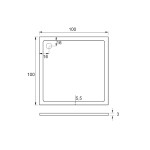 ROCKY 100x100x3 čtvercová mramorová vanička - II. JAKOST