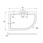 HARD 90x80x3,5 Levá asymetrická mramorová vanička - II. JAKOST