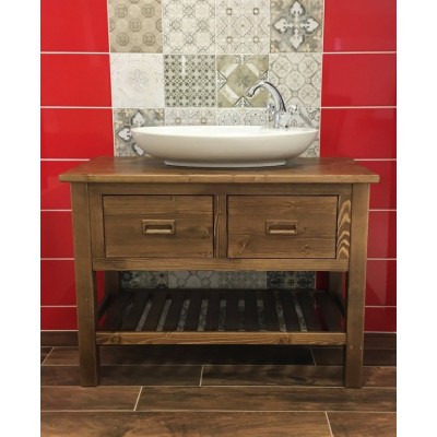 BRAND umyvadlová skříňka 100x73x50cm, mořený smrk