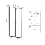 BETA Black 100 Grape Sprchové dveře do niky dvoukřídlé černé