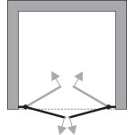 BETA Black 105 Čiré Sprchové dveře do niky dvoukřídlé černé