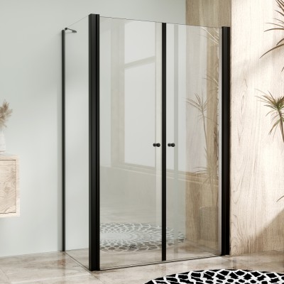 BETA COMBI BLACK 110x90 Clear Obdélníkový sprchový kout bez vaničky