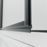 BETA LINE Black 165 Čiré Sprchové dveře dvoukřídlé s pevnou stěnou v rovině (115+50)