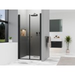 BETA Black 115 Čiré Sprchové dveře do niky dvoukřídlé černé