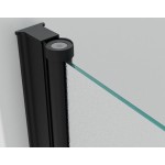 BETA LINE Black 165 Grape Sprchové dveře dvoukřídlé s pevnou stěnou v rovině (115+50)
