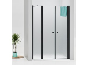 BETA LINE Black 165 Grape Sprchové dveře dvoukřídlé s pevnou stěnou v rovině (115+50)
