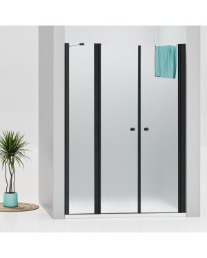 BETA LINE Black 165 Grape Sprchové dveře dvoukřídlé s pevnou stěnou v rovině (115+50)