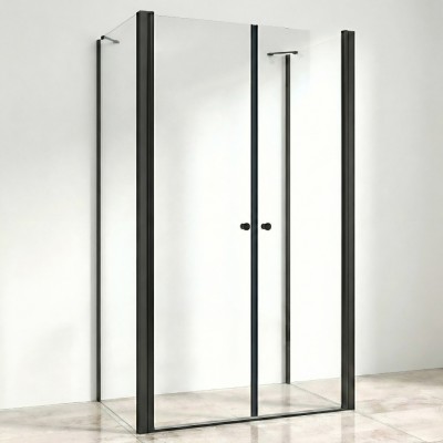 BETA COMBI II Black 100x120x100 Clear Sprchový kout nástěnný