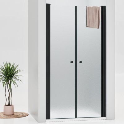 BETA Black 125 Grape Sprchové dveře do niky dvoukřídlé černé