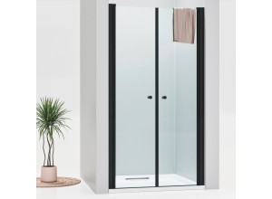 BETA Black 135 Čiré Sprchové dveře do niky dvoukřídlé černé