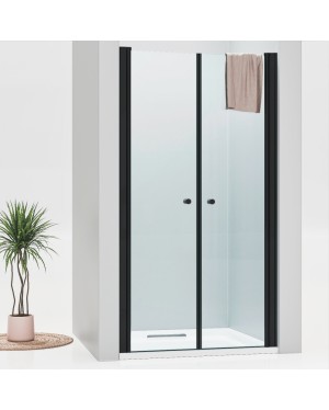 BETA Black 65 Čiré Sprchové dveře do niky dvoukřídlé černé