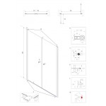 BETA Black 80 Grape Sprchové dveře do niky dvoukřídlé černé