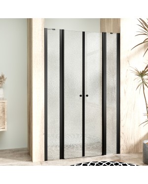 BETA LINE II Black 175 Grape Sprchové dveře dvoukřídlé s pevnými stěnami v rovině