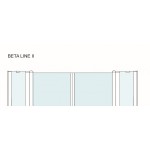 BETA LINE II Black 175 Grape Sprchové dveře dvoukřídlé s pevnými stěnami v rovině