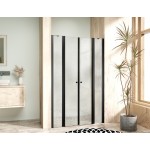 BETA LINE II Black 175 Grape Sprchové dveře dvoukřídlé s pevnými stěnami v rovině