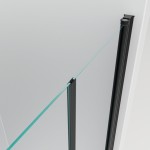 BETA LINE Black 125 Čiré Sprchové dveře dvoukřídlé s pevnou stěnou v rovině (95+30)