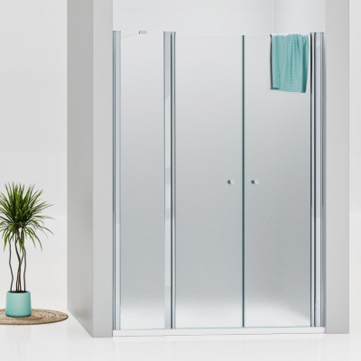 BETA LINE Chrom 150 Grape Sprchové dveře dvoukřídlé s pevnou stěnou v rovině (100+50)