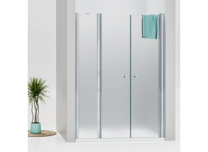 BETA LINE Chrom 150 Grape Sprchové dveře dvoukřídlé s pevnou stěnou v rovině (110+40)