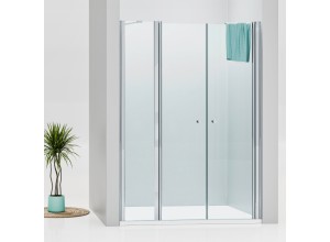 BETA LINE Chrom 140 Čiré Sprchové dveře dvoukřídlé s pevnou stěnou v rovině (120+20)