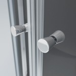 BETA LINE Chrom 165 Čiré Sprchové dveře dvoukřídlé s pevnou stěnou v rovině (125+40)