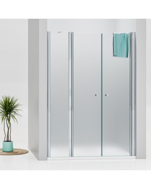 BETA LINE Chrom 155 Grape Sprchové dveře dvoukřídlé s pevnou stěnou v rovině (135+20)