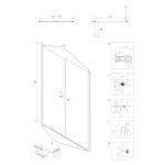 BETA Chrom 135 Grape Sprchové dveře do niky dvoukřídlé