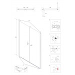 BETA Chrom 140 Grape Sprchové dveře do niky dvoukřídlé