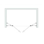 BETA LINE II Chrom 100 Čiré Sprchové dveře dvoukřídlé s pevnými stěnami v rovině