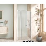 BETA LINE Chrom 105 Čiré Sprchové dveře dvoukřídlé s pevnou stěnou v rovině (75+30)