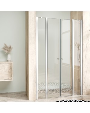 BETA LINE II Chrom 175 Čiré Sprchové dveře dvoukřídlé s pevnými stěnami v rovině