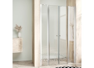 BETA LINE II Chrom 120 Čiré Sprchové dveře dvoukřídlé s pevnými stěnami v rovině