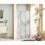 BETA LINE Chrom 115 Grape Sprchové dveře dvoukřídlé s pevnou stěnou v rovině (85+30)