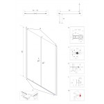 BETA Chrom 85 Grape Sprchové dveře do niky dvoukřídlé