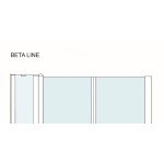 BETA LINE Chrom 110 Čiré Sprchové dveře dvoukřídlé s pevnou stěnou v rovině (90+20)