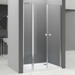 BETA LINE Chrom 130 Čiré Sprchové dveře dvoukřídlé s pevnou stěnou v rovině (90+40)